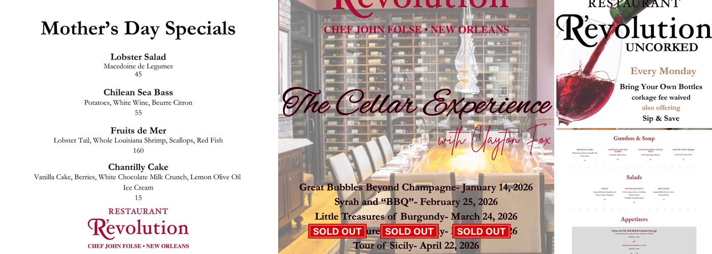 Restaurant R'evolution Menu