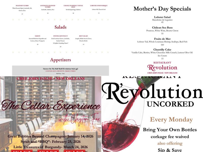 Restaurant R'evolution Menu