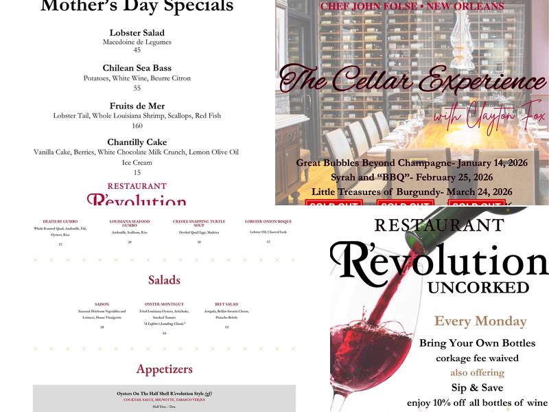 Restaurant R'evolution Menu