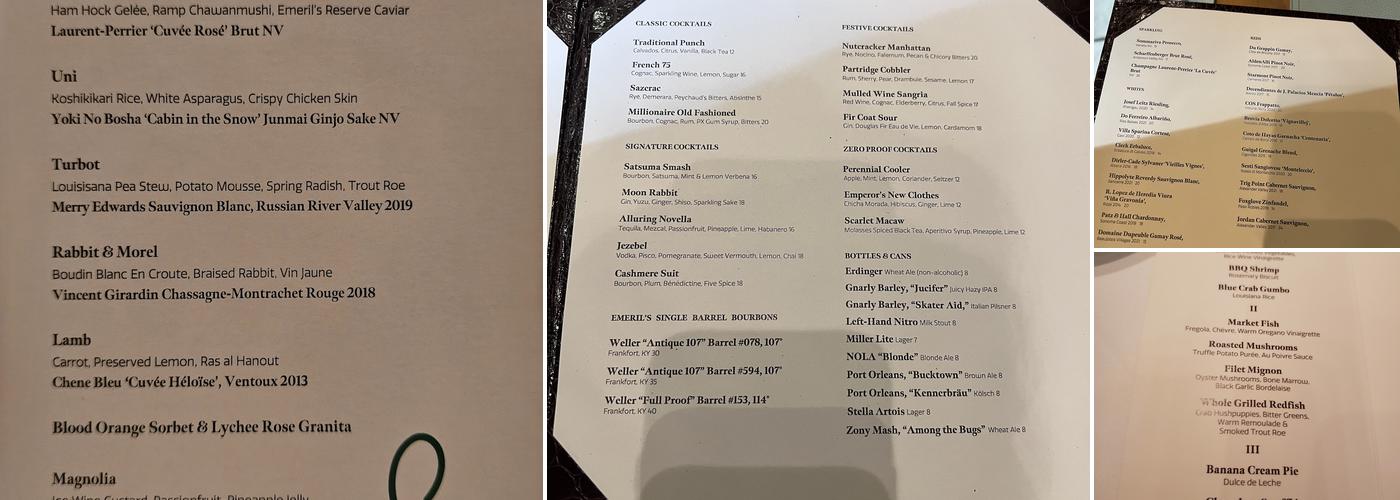 Emeril's Menu
