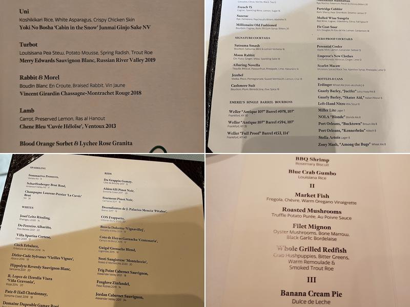 Emeril's Menu