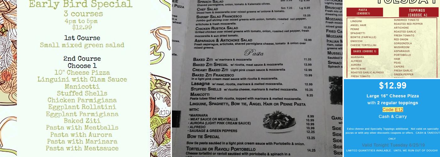 Francesco's NY Pizzeria & Ristorante Menu
