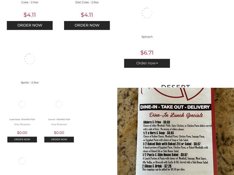 Michelangelo Pizzeria and Italian Restaurant Menu