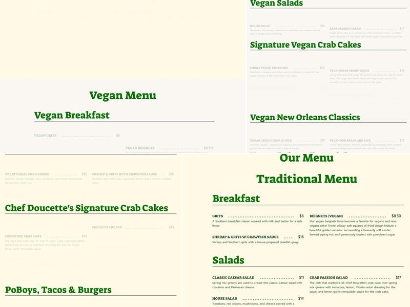 Meals From the Heart Cafe Menu