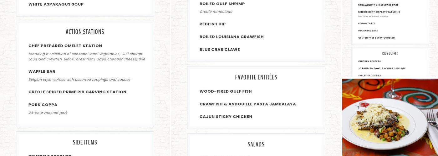 Red Fish Grill Menu