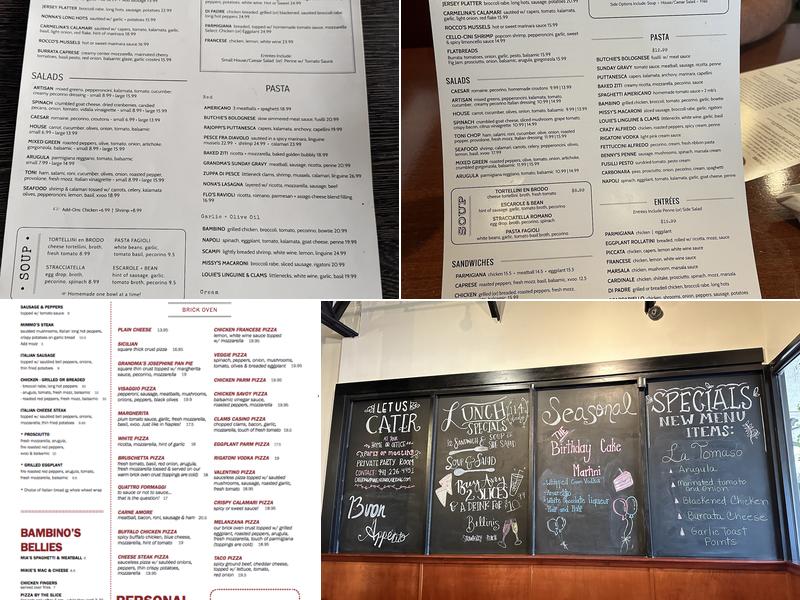 VALENTINO PIZZERIA TRATTORIA Menu