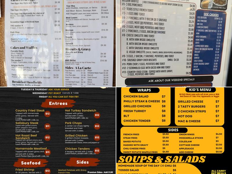 Tasty Home Cookin Menu