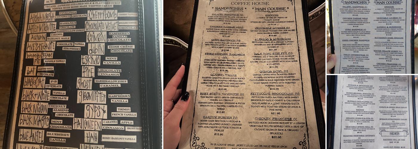 The Witches Brew Menu