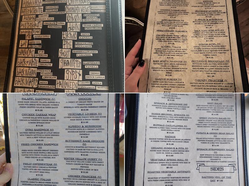 The Witches Brew Menu