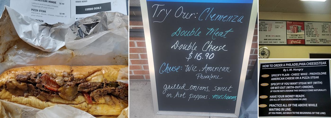 Gentile's Authentic Philadelphia Cheesesteaks Menu