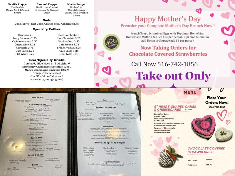 The Chefs Corner Cafe Menu