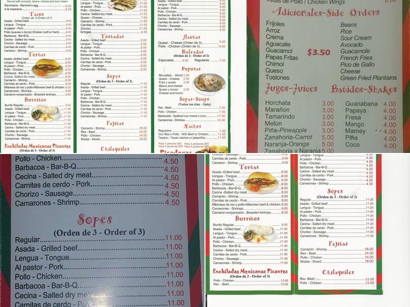 El Nopal 1 Restaurant Hempstead Menu