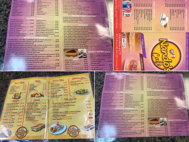 Nando's Cafe Menu