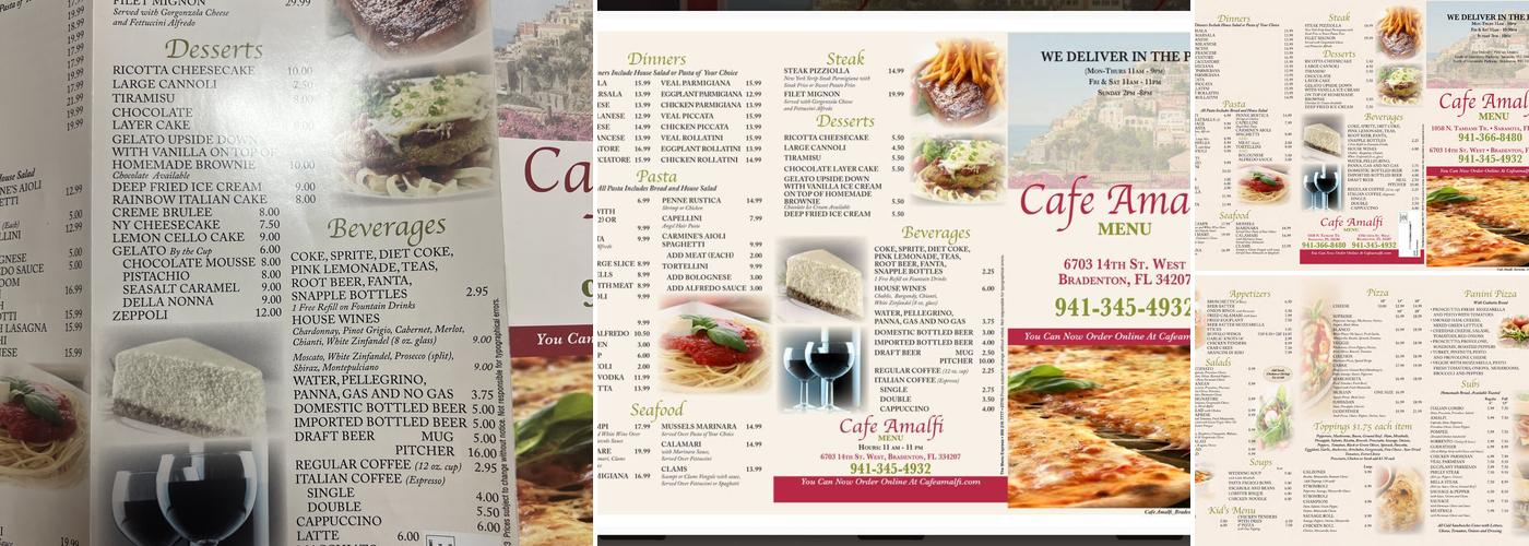 Cafe Amalfi Restaurant Menu