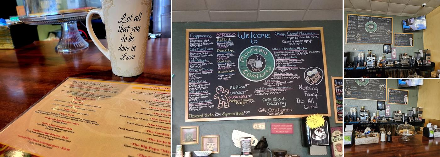 Mountain Comforts Coffee Cafe Menu