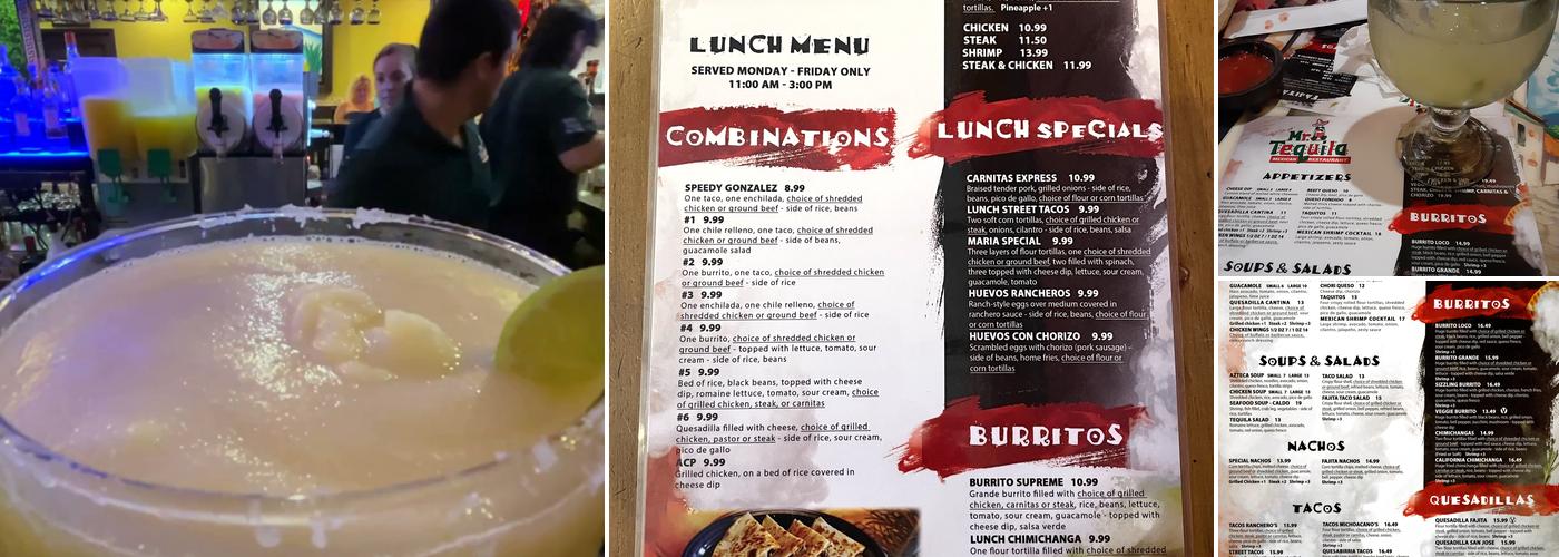 Mr. Tequila Authentic Mexican Restaurant Menu
