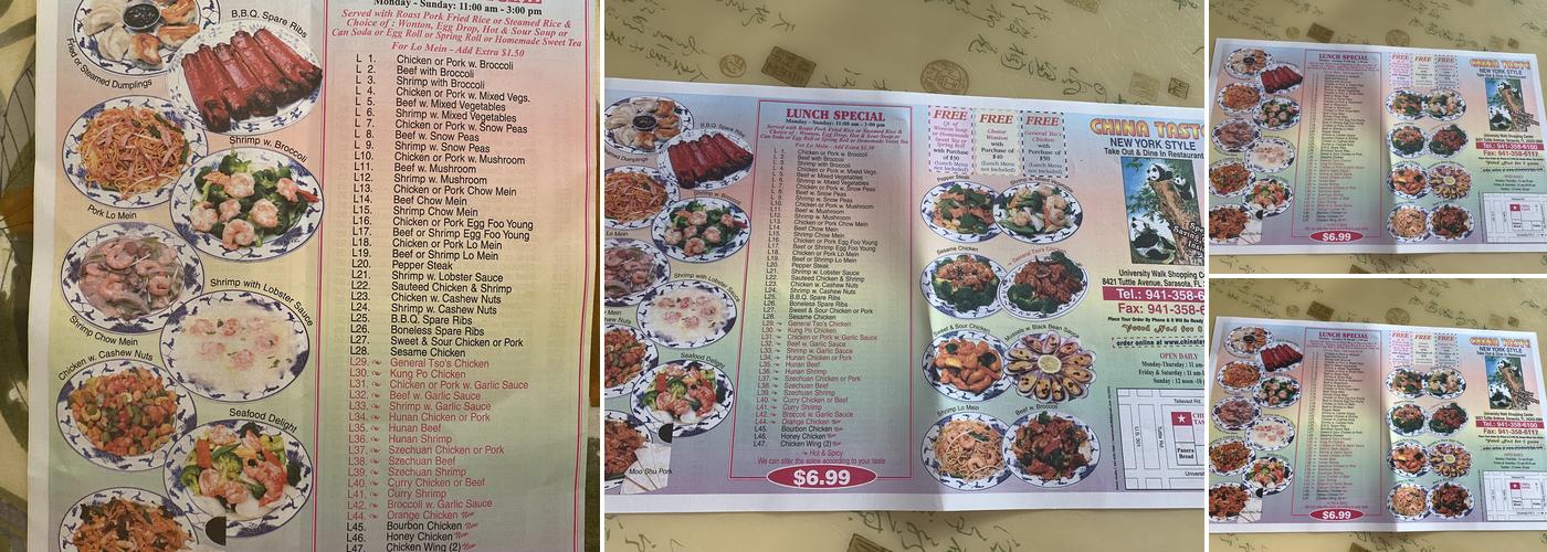 China Taste Menu