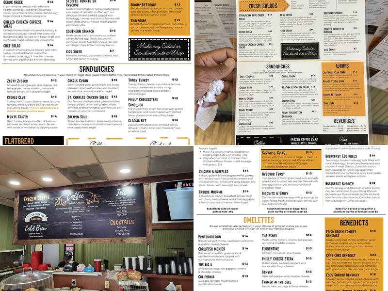 Creole Bagelry and Cafe' Menu