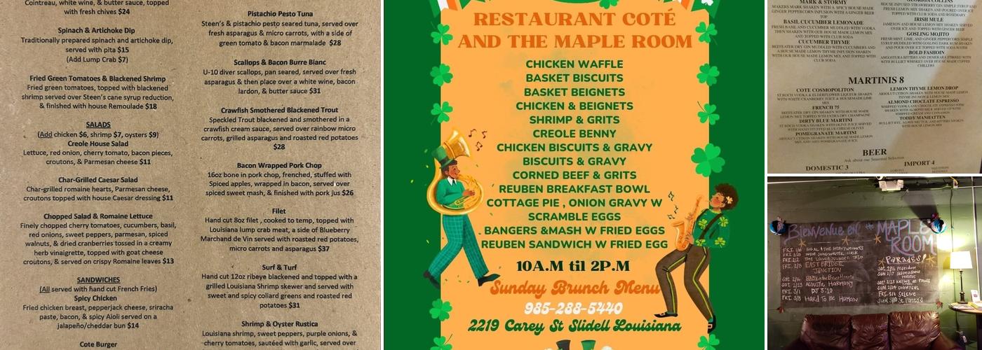 Restaurant Cote Menu