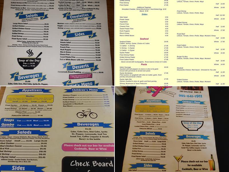 KY's Olde Towne Bicycle Shop Menu