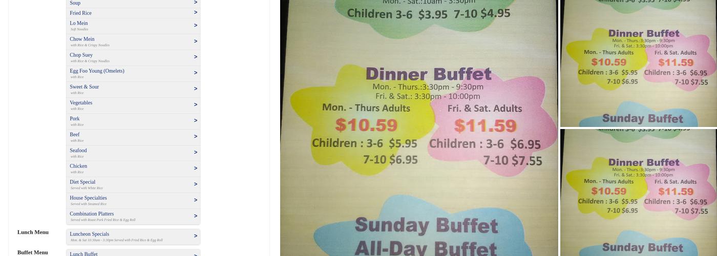 King Buffet Menu