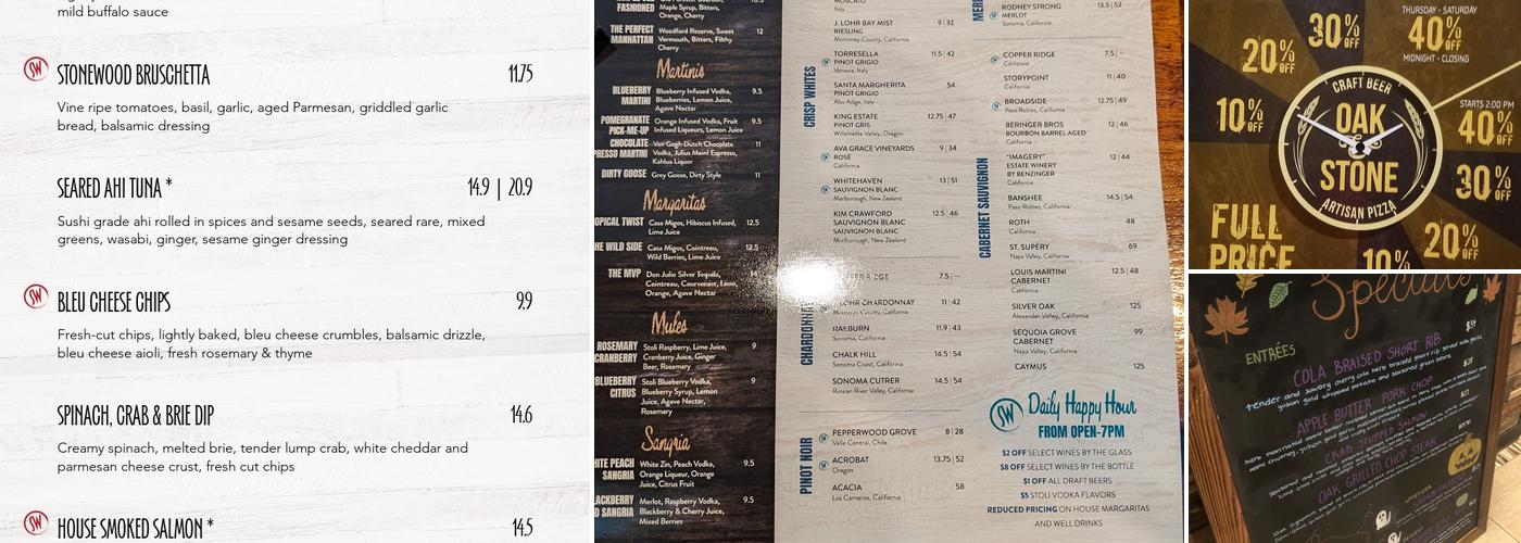 Stonewood Grill & Tavern Menu