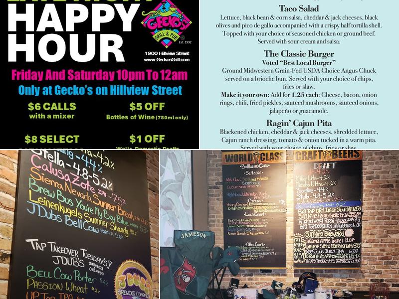 Gecko’s Grill & Pub Menu