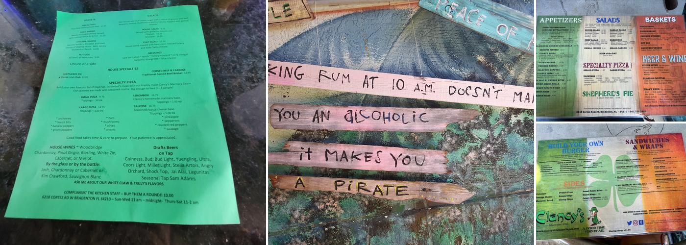 Clancy's Sports Bar & Grill Menu