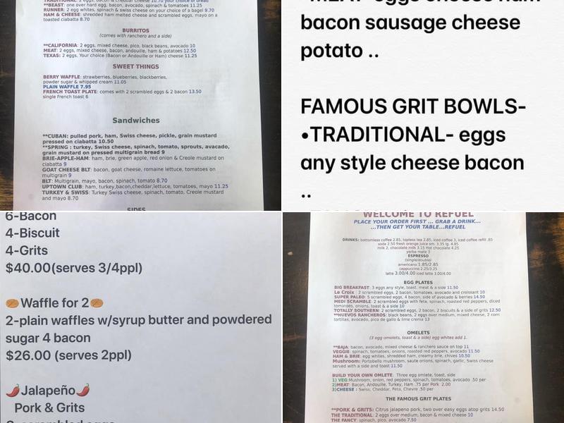 Refuel Cafe Menu
