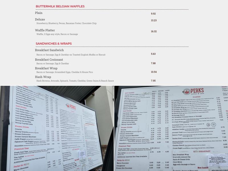 Perks Coffee & Cafe Menu