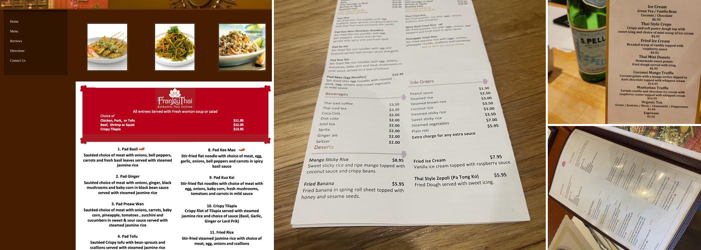 Frankly Thai Menu