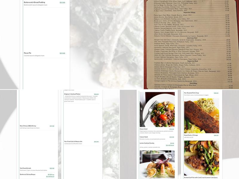 Brigtsen's Restaurant Menu