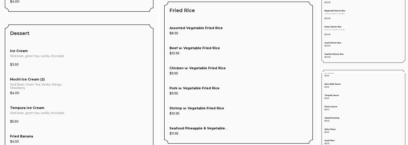Kumo Sushi Restaurant Menu