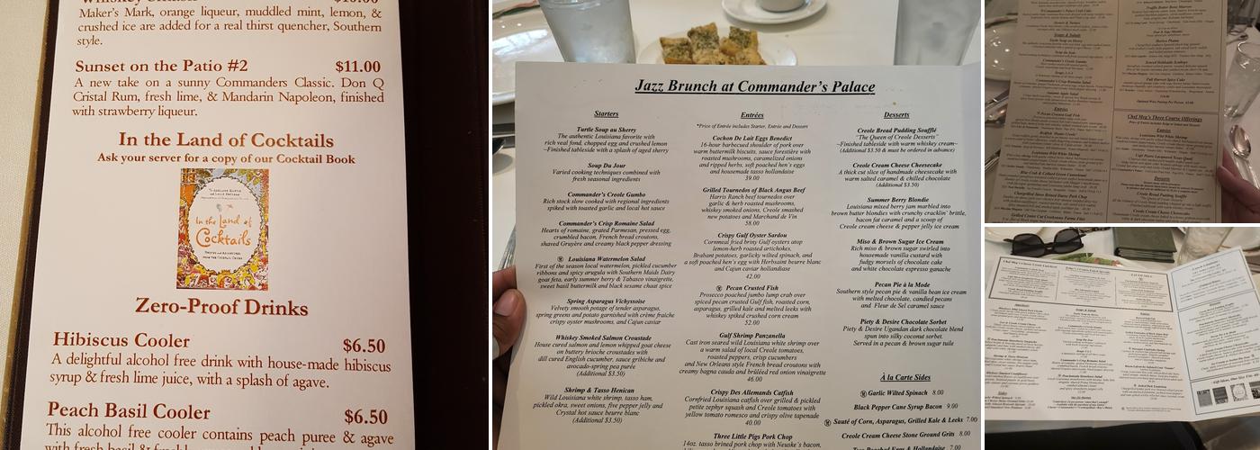 Commander's Palace Menu