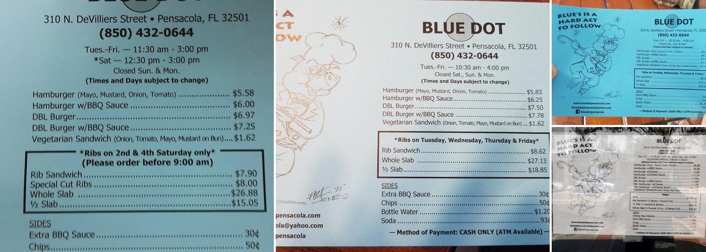Blue Dot Menu