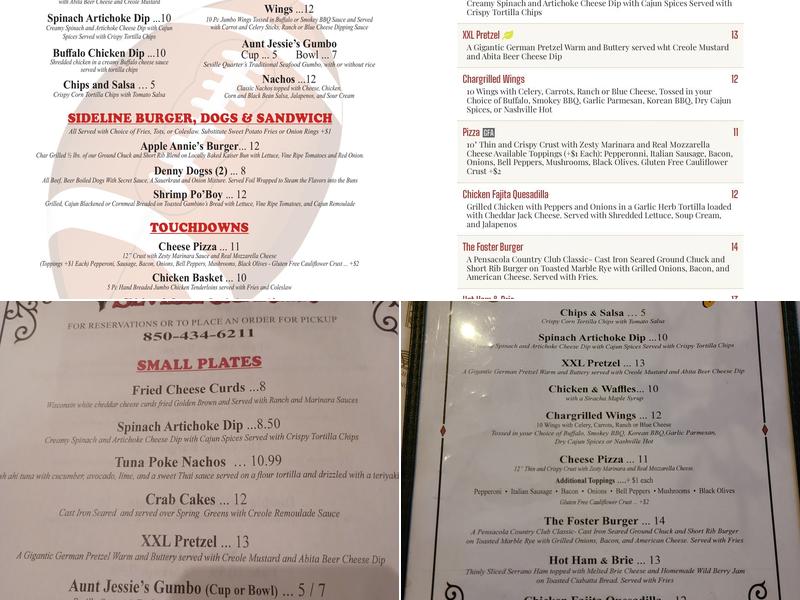 Seville Quarter Menu