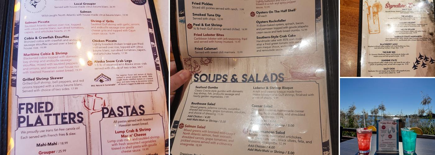 Nick's Boathouse Menu