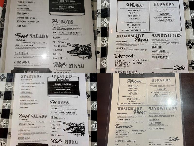 Atchafalaya cafe Menu