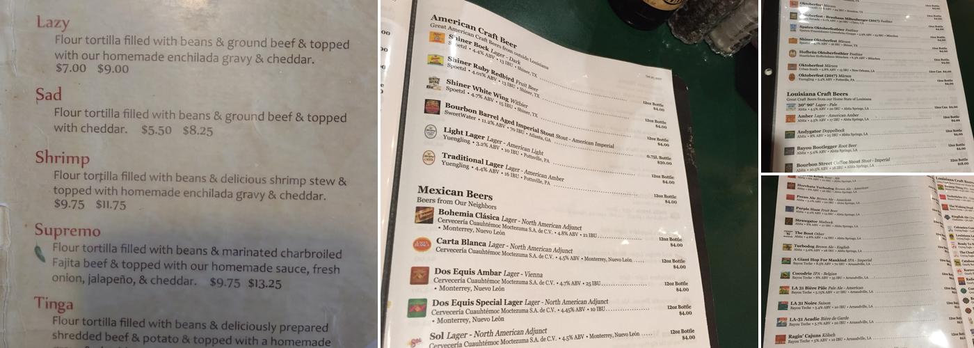 La Casa Del Sol - Thibodaux Menu