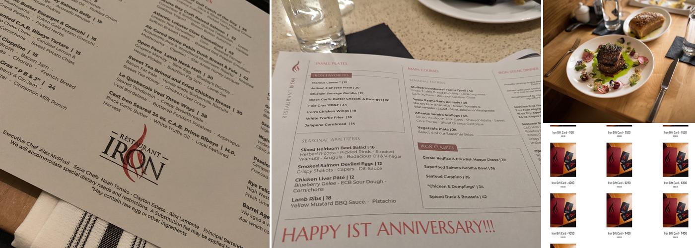 Restaurant Iron Menu