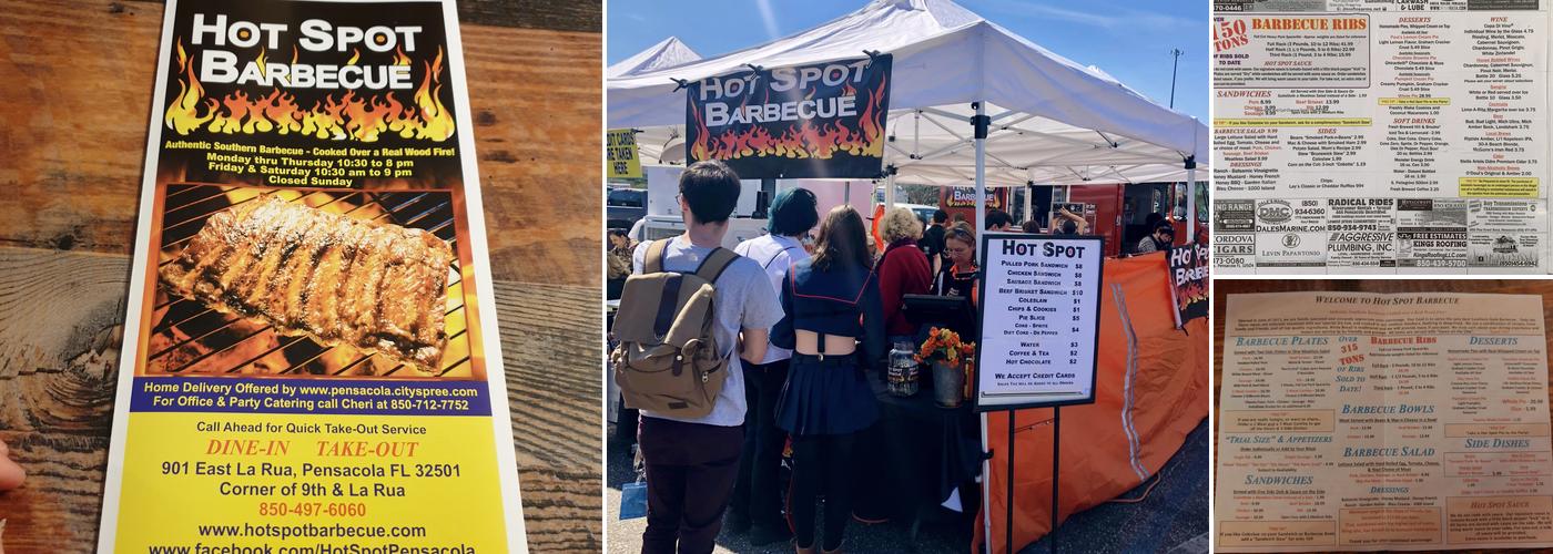 Hot Spot Barbecue Menu