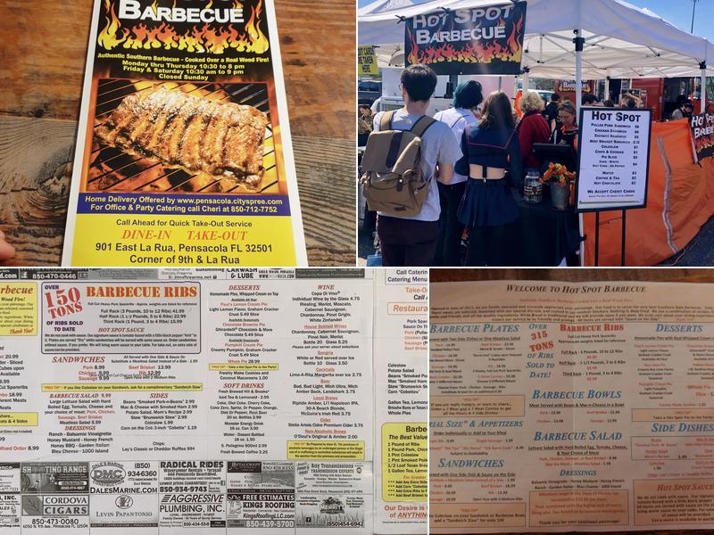 Hot Spot Barbecue Menu