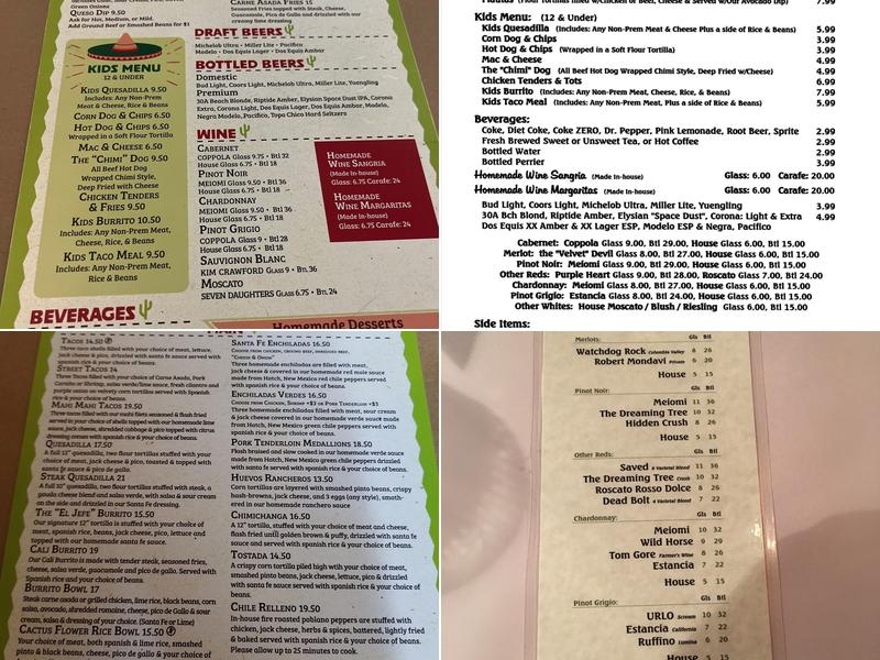 Cactus Flower Café - Navarre Menu