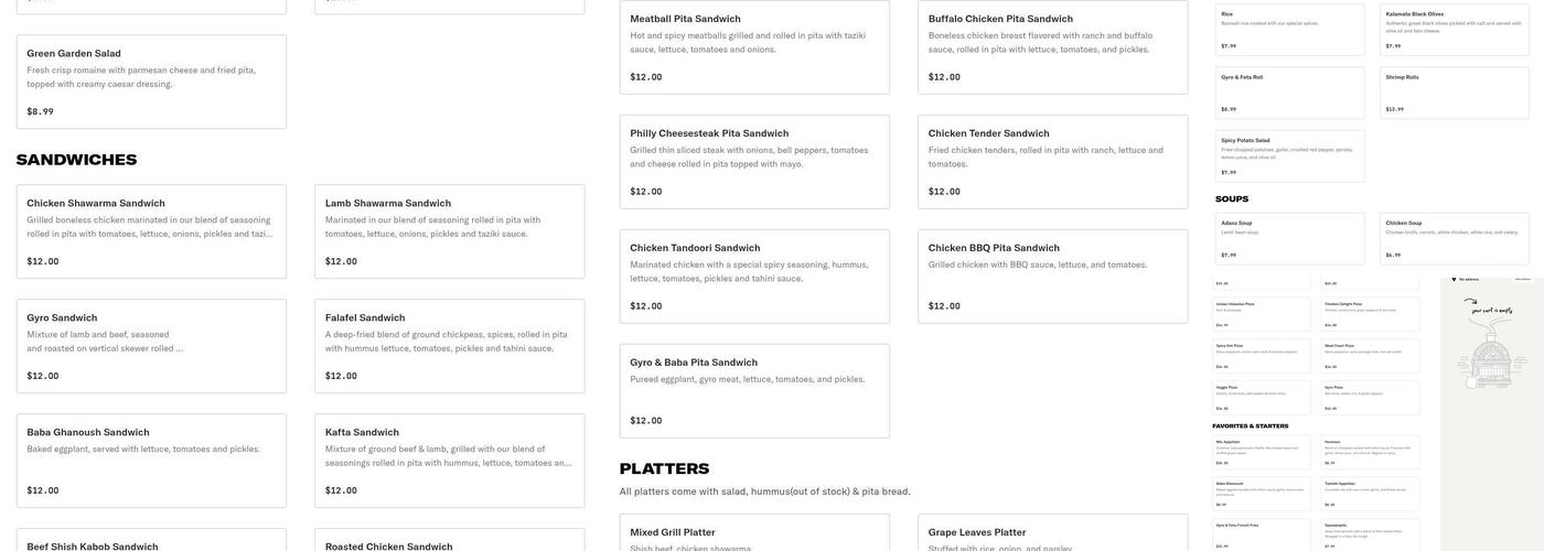 Jordan Valley Restaurant Menu