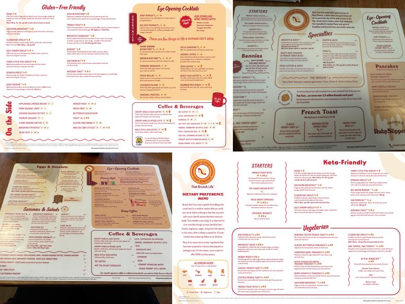 Ruby Slipper Menu