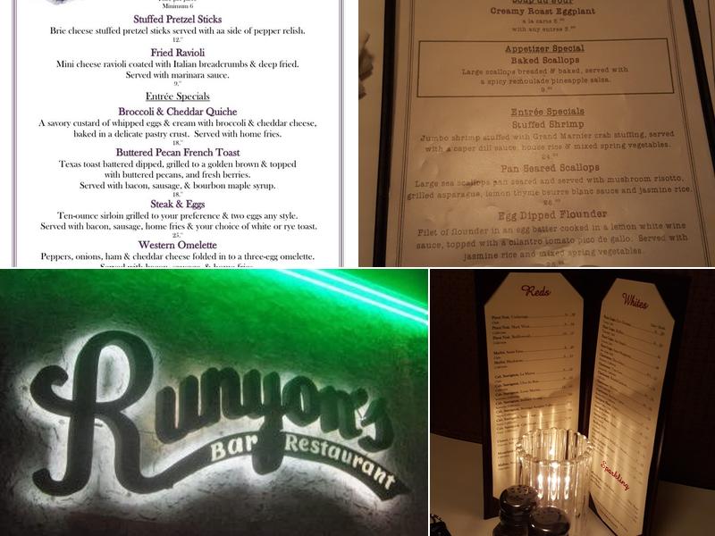 Runyon's Menu
