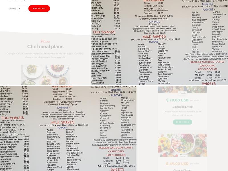 Zip and Sip - Hart Street Menu