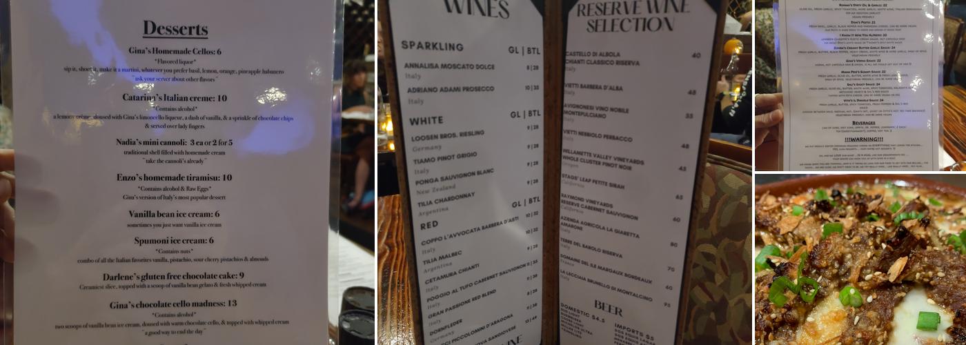 Bonelli's Menu