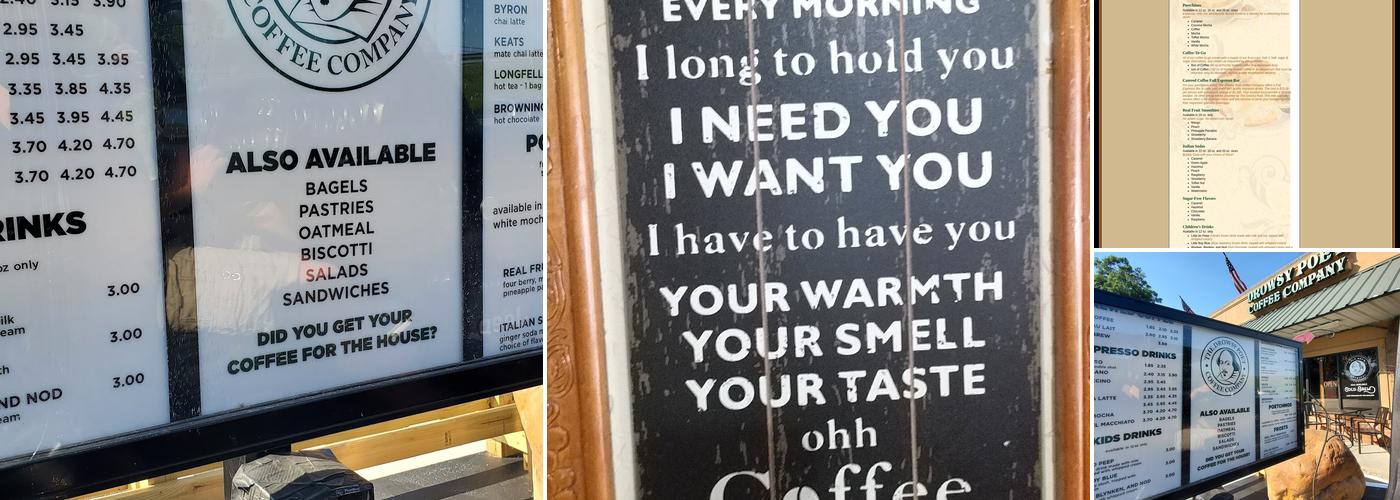 The Drowsy Poet Coffee Company Menu