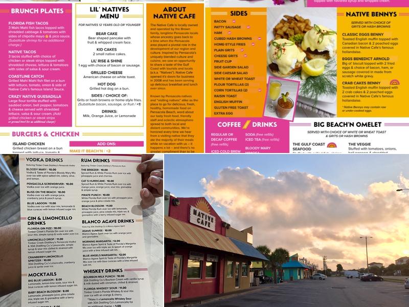 Native Cafe Menu